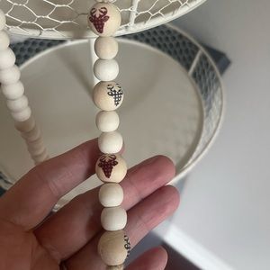 Farmhouse Tier Tray with Reindeer Wood Bead Garland